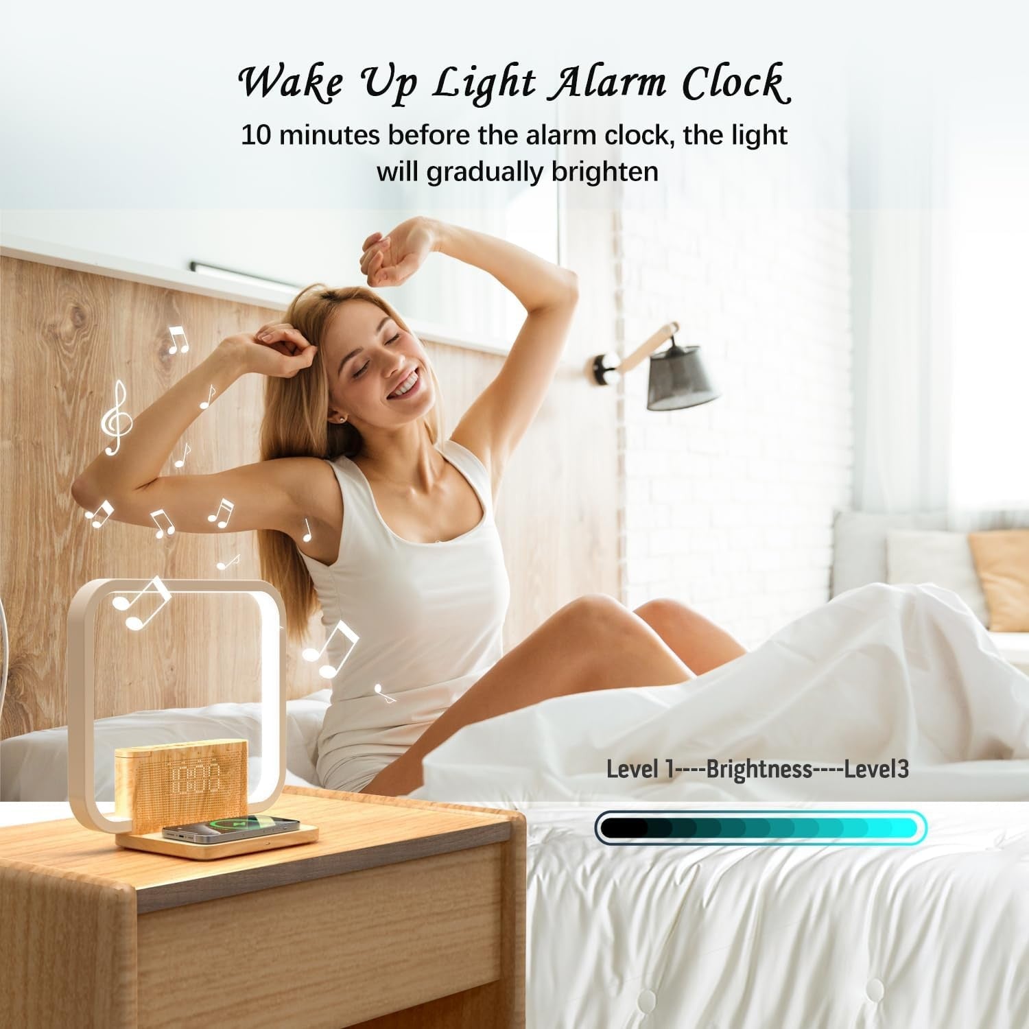 Sunrise Alarm Clock Wake Up Light Natural Sounds Snooze Bedroom Night Lamp