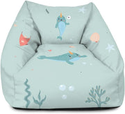 Kids Sea Themed Bean Bag Chair - Toddler Armchair Seat w/ Filling