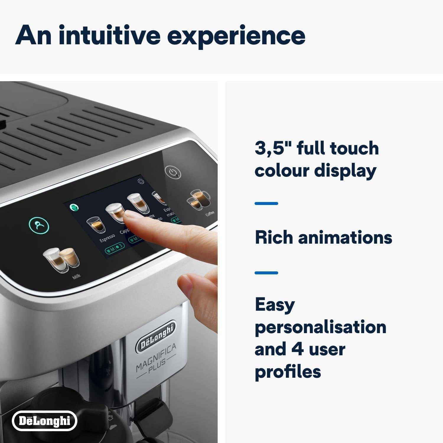 Automatic Bean-to-Cup Coffee Machine | LatteCrema Hot Foam | 18 One-Touch Drinks