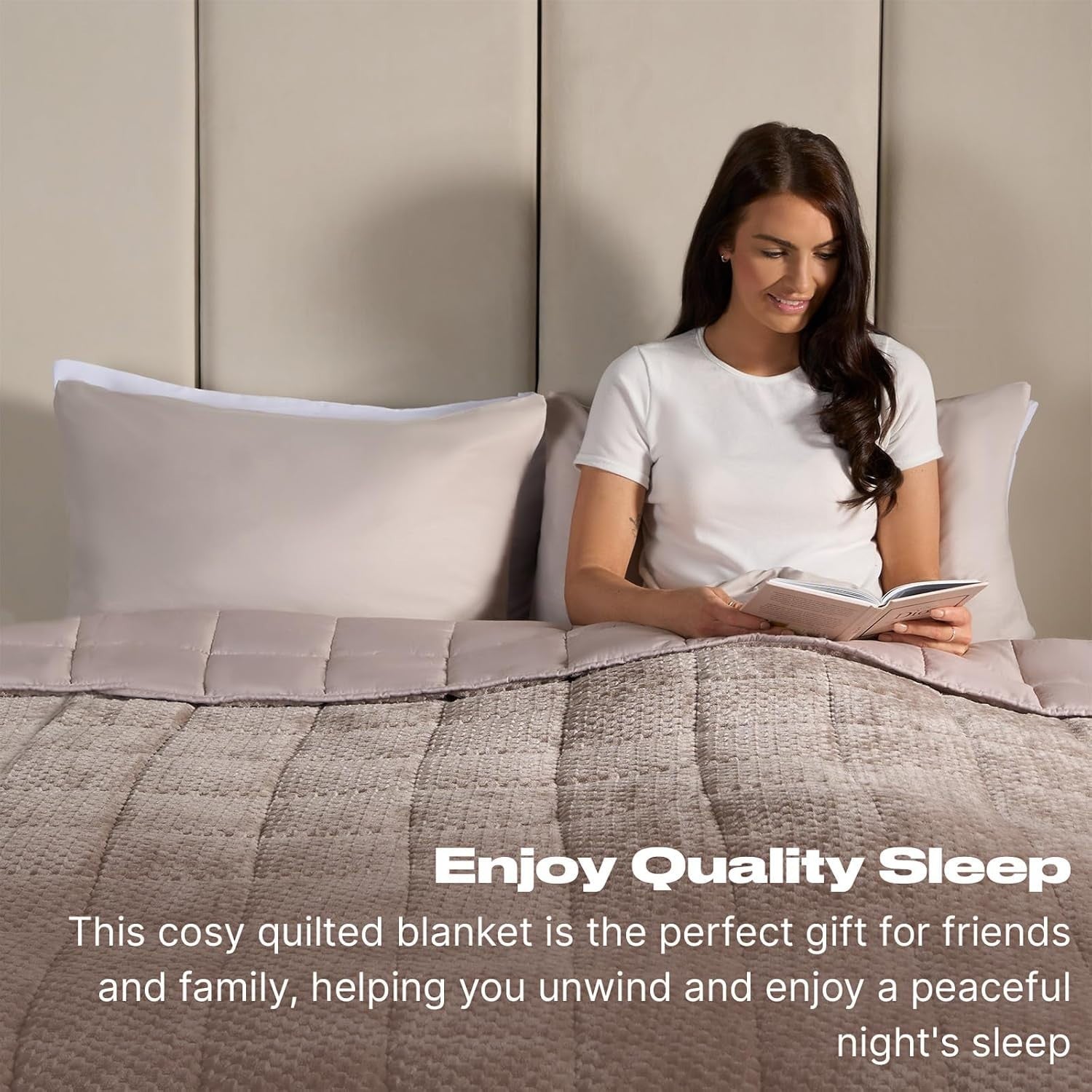 8kg Weighted Blanket 150x200cm Mink Waffle Fleece Double Bed Sleep Therapy