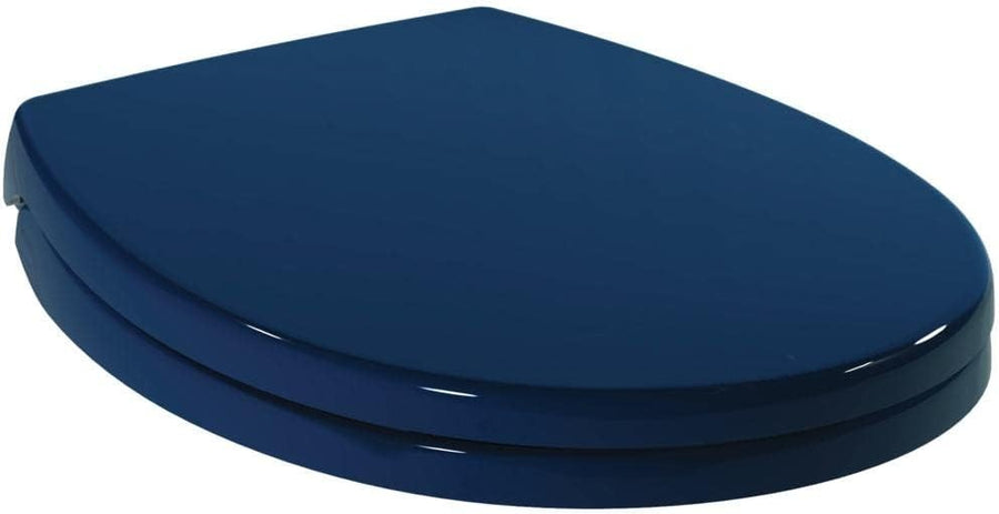 Blue Contour 21 Toilet Seat Child-Friendly Oval Stainless Steel Hinges