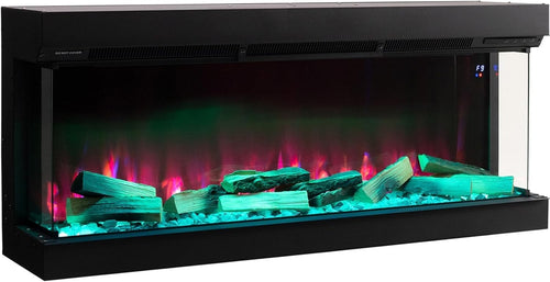 70” Wall Mounted Electric Fireplace Insert LED Flame Heater Remote App