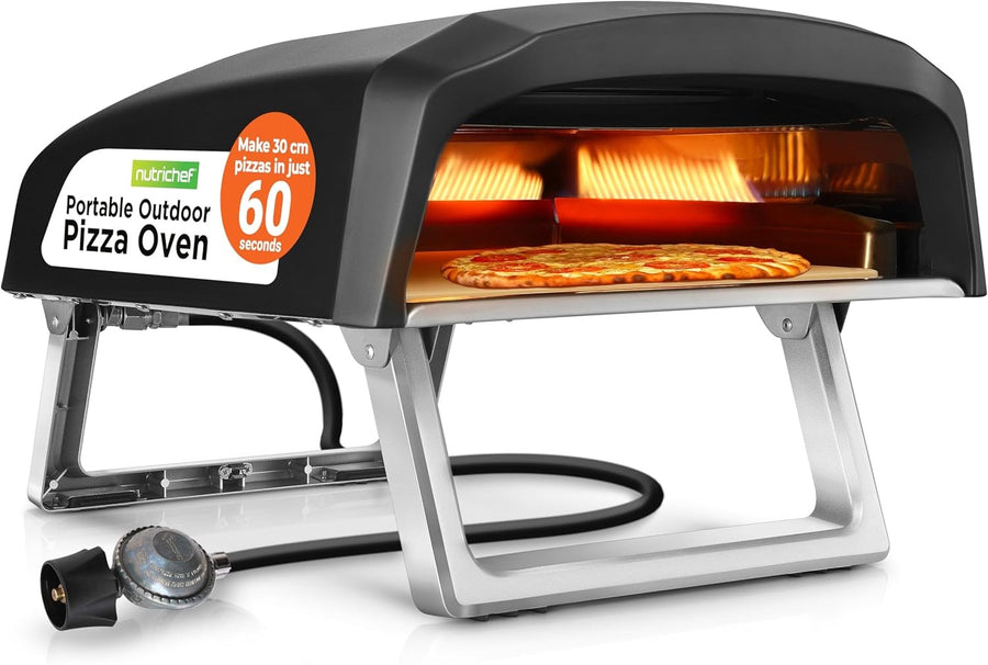 Outdoor Gas Pizza Oven 12" 500°C Rotating Stone Stainless Steel BBQ Cooker