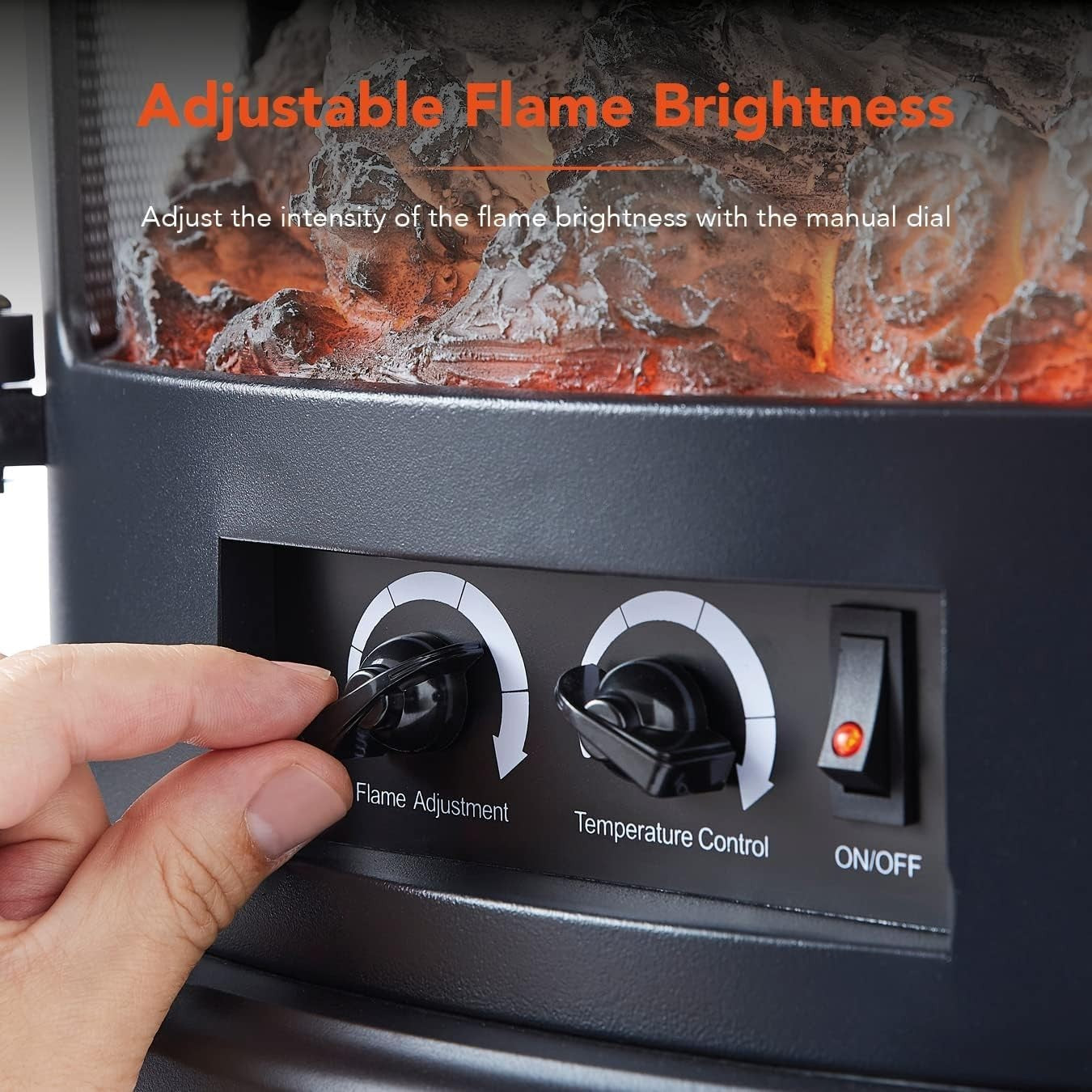 1800W Log Effect Electric Fireplace Heater Stove | Freestanding Flame Fire