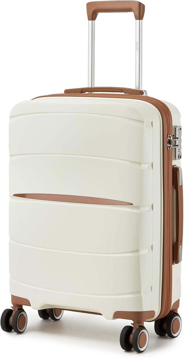 20” Cabin Suitcase for EasyJet Lightweight PP Hard Shell Spinner Wheels TSA Lock
