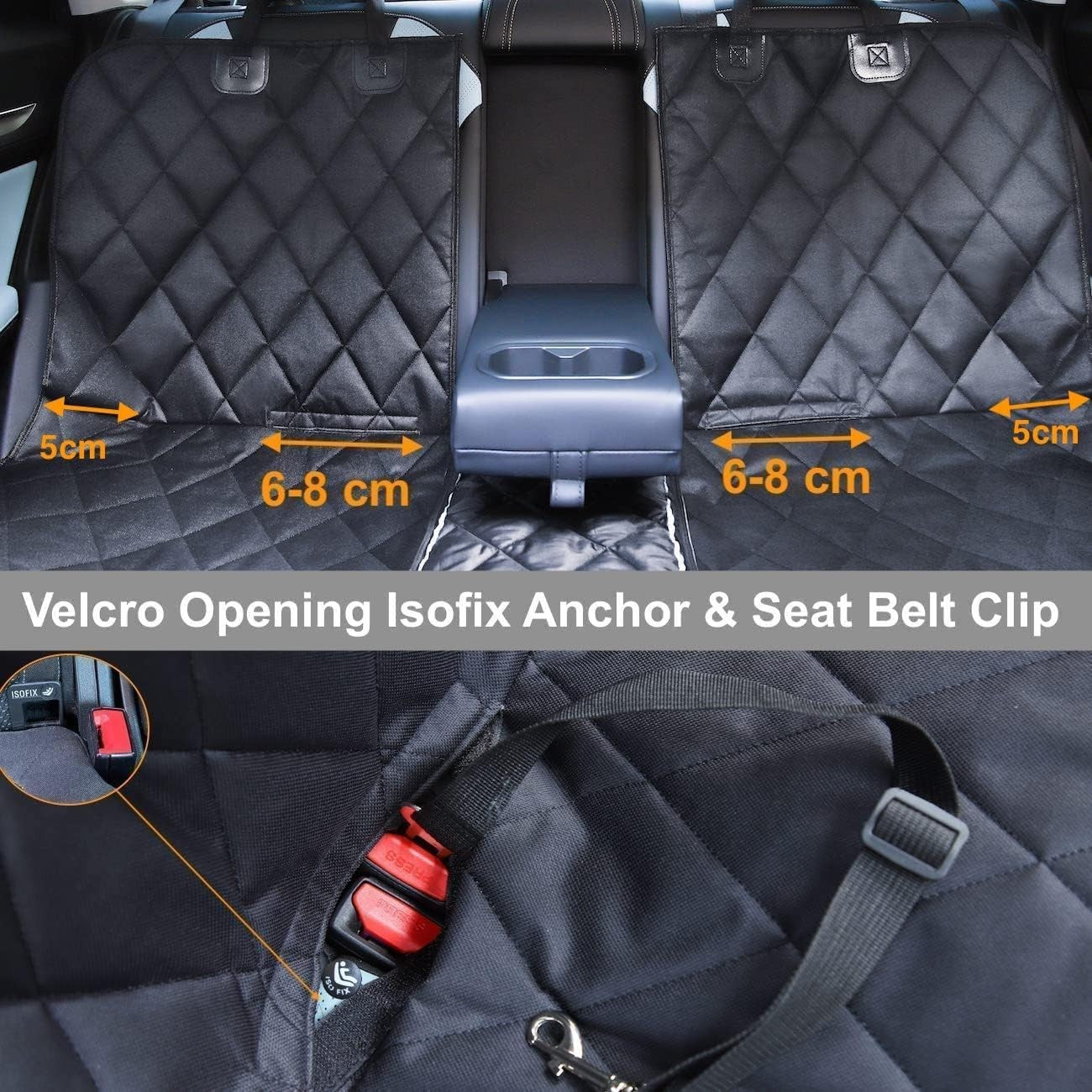 Waterproof Dog Car Seat Cover Hammock Rear Protector Isofix Fit