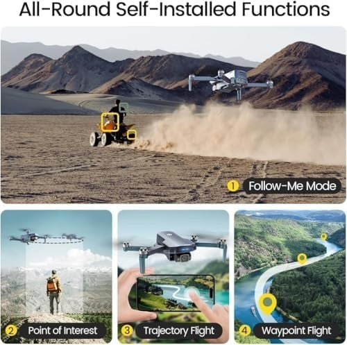 4K GPS Drone w/ 10,000ft Range Brushless Motor 2 Batteries Auto Return Follow Me