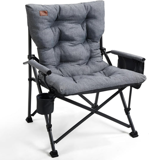 Oversized Folding Camping Chair Heavy Duty 230kg Padded Seat Outdoor Relax