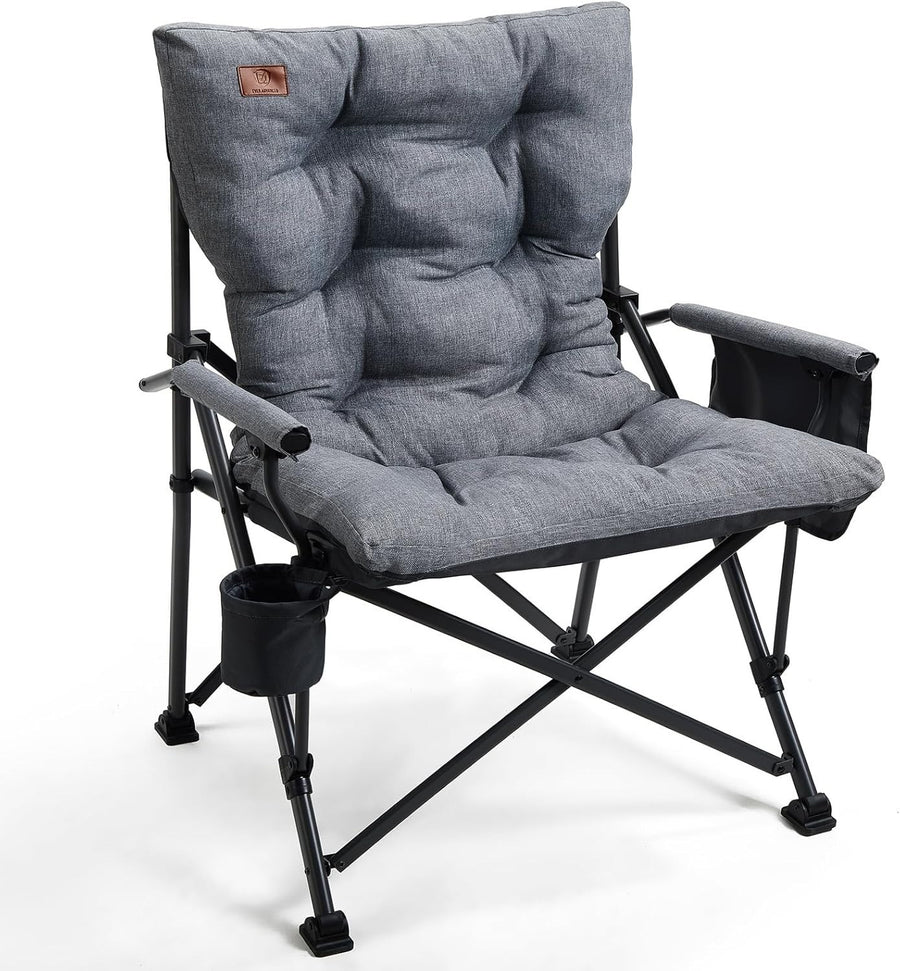 Oversized Folding Camping Chair Heavy Duty 230kg Padded Seat Outdoor Relax