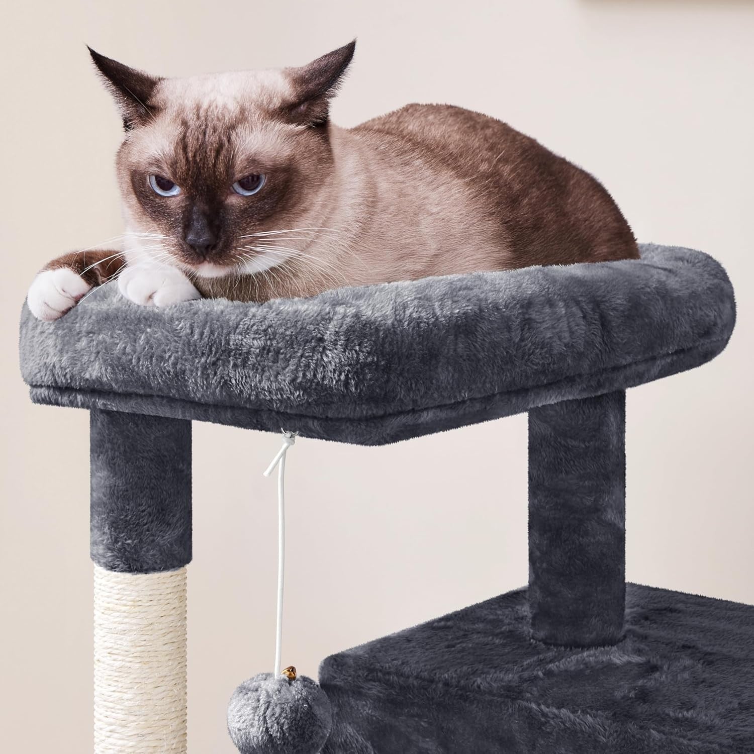 92cm Cat Tree Tower Multi Level Condo Scratching Post Ramp Dark Grey