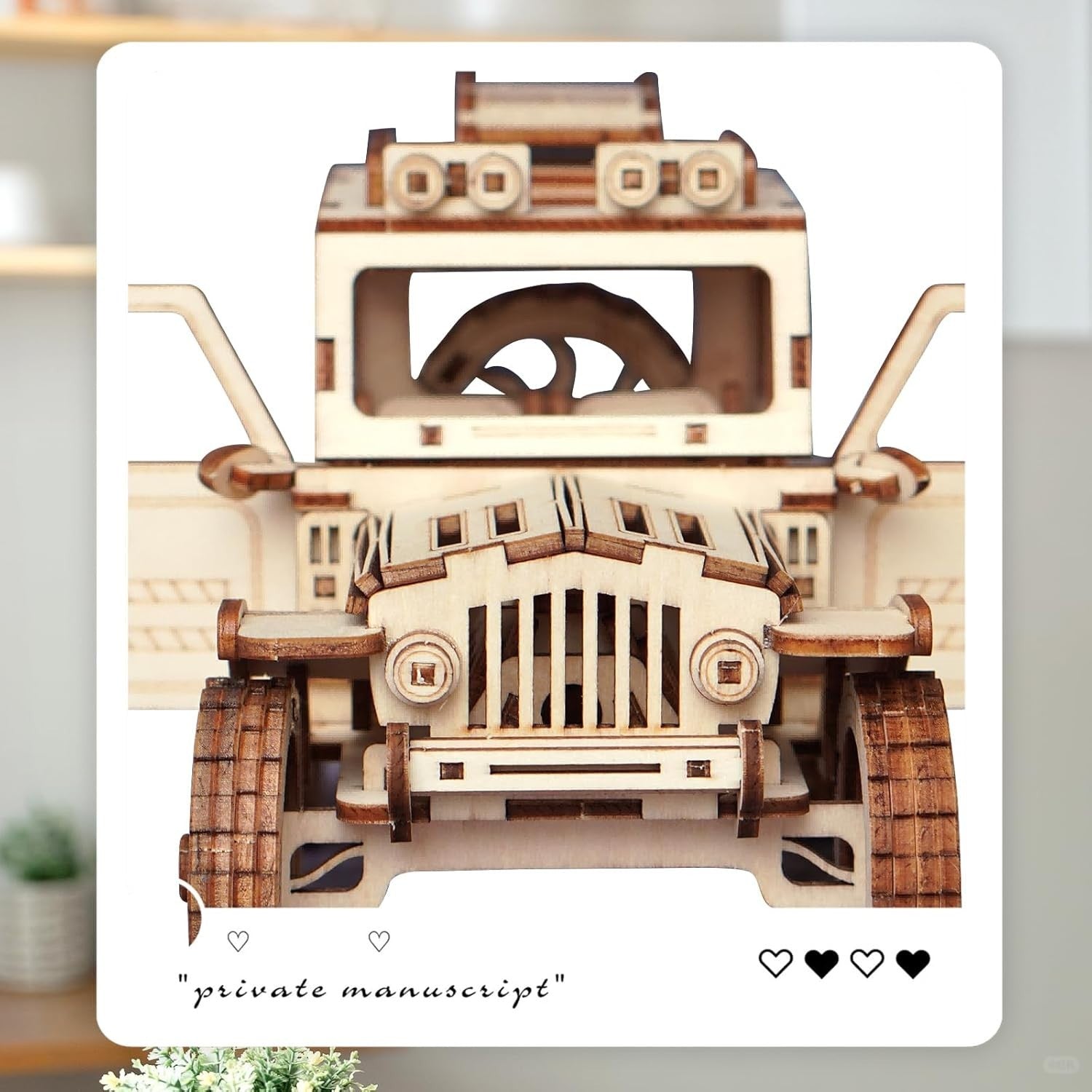 3D Wooden Off-road Vehicle Puzzle DIY Mechanical Model Kit Gift for Adults