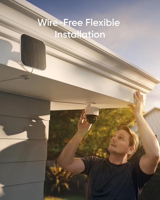 3K Dual Lens Solar Security Camera Kit 360° PTZ Wireless No Fee