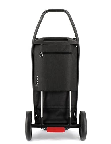 2-Wheel Aluminium Folding Shopping Trolley Big Bag with Pockets – Black