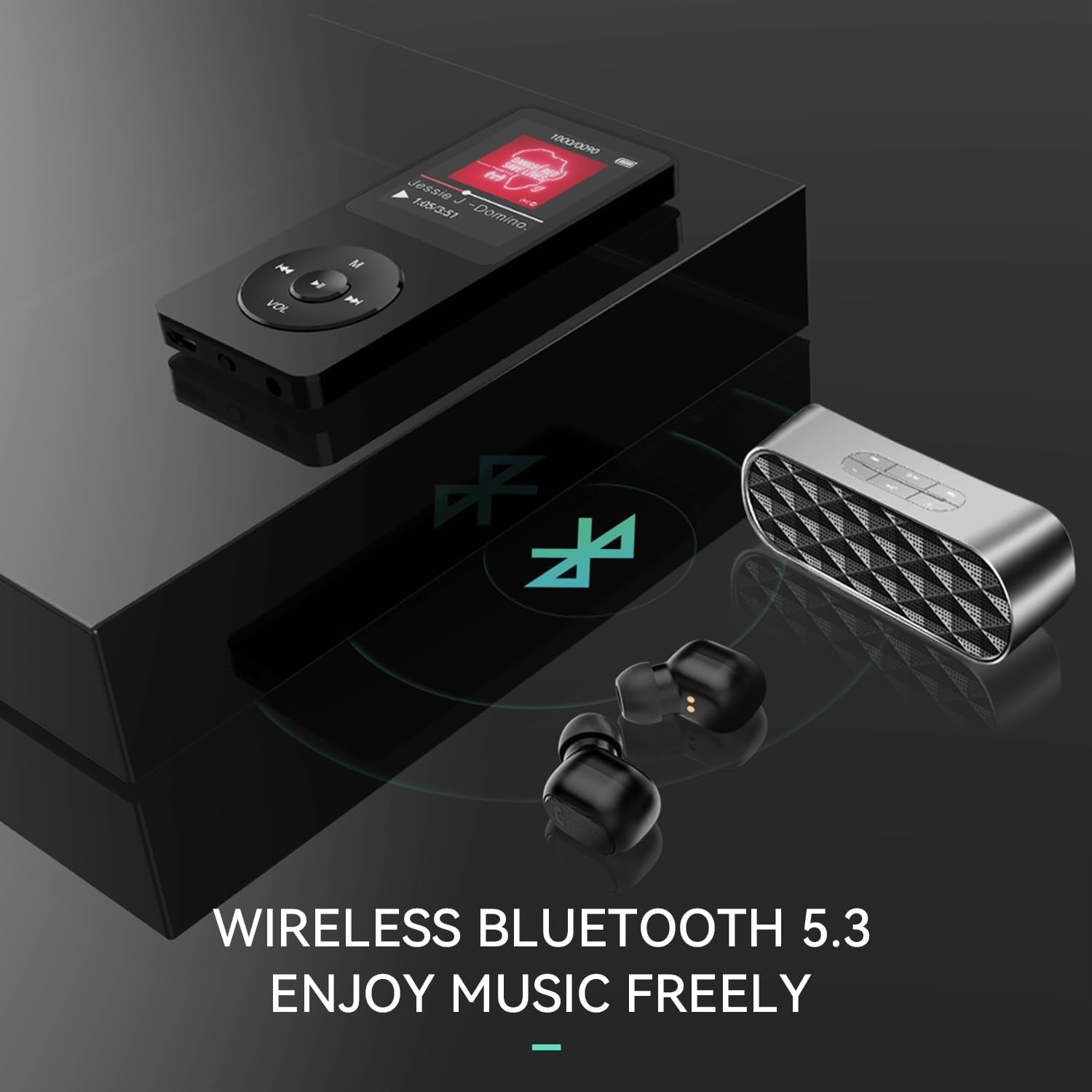 32GB MP3 Player Bluetooth 5.3 1.8" Screen Speaker FM 128GB