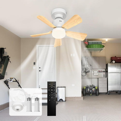 45cm Screw-In Ceiling Fan Light 4 Speeds 3 Colors Wood Grain