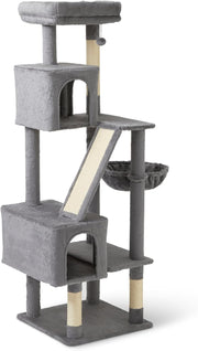 154cm Cat Tree Tower Multi-Level Condo Scratching Posts Ramp Hammock