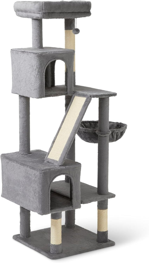 154cm Cat Tree Tower Multi-Level Condo Scratching Posts Ramp Hammock
