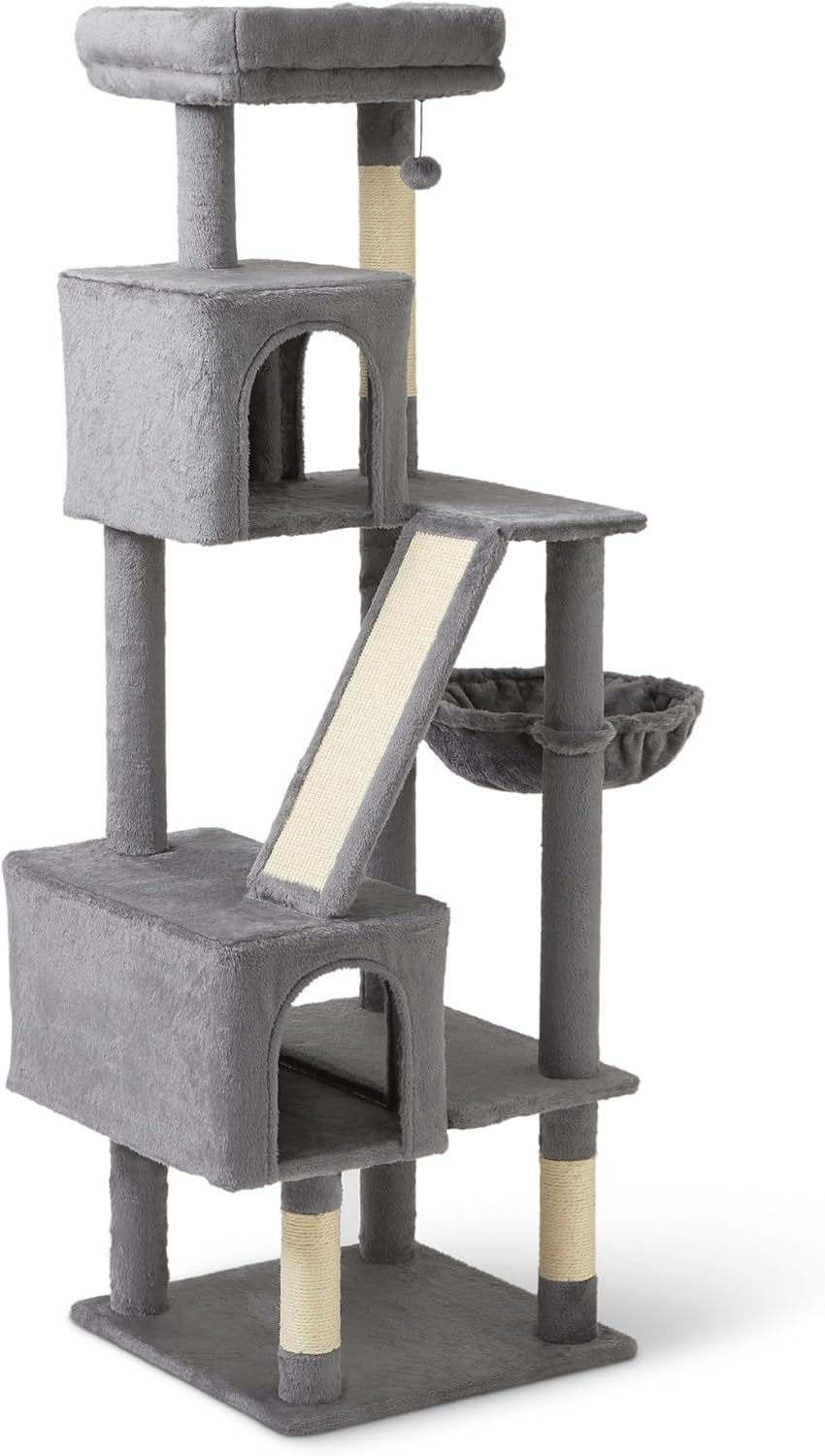 154cm Cat Tree Tower Multi-Level Condo Scratching Posts Ramp Hammock