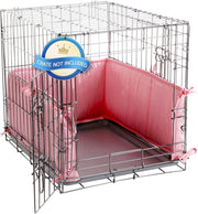 Soft Dog Crate Bumper Padding with Ties - Durable Kennel Cover 24"x18" Pink
