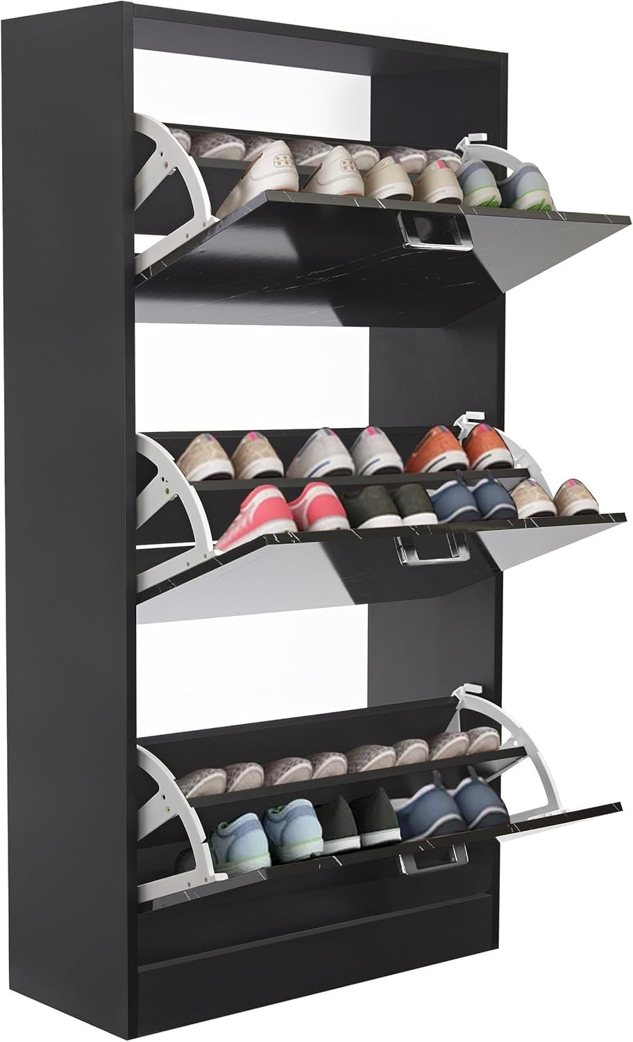 Space-Saving 3 Drawer Shoe Cabinet with Adjustable Shelves & Anti-Tip Strap