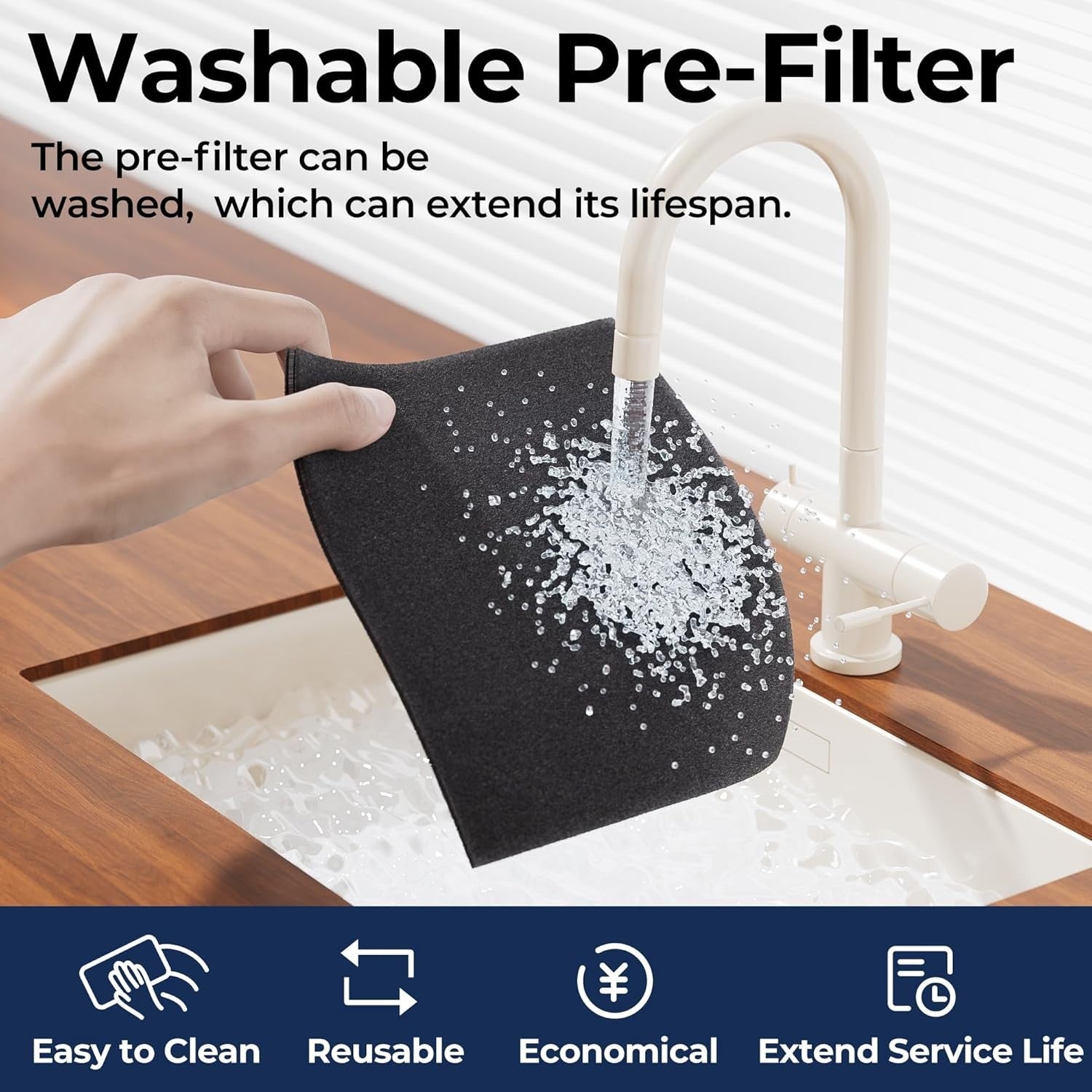 Large Room Air Purifier 2200ft² PM2.5 Display Washable Filter