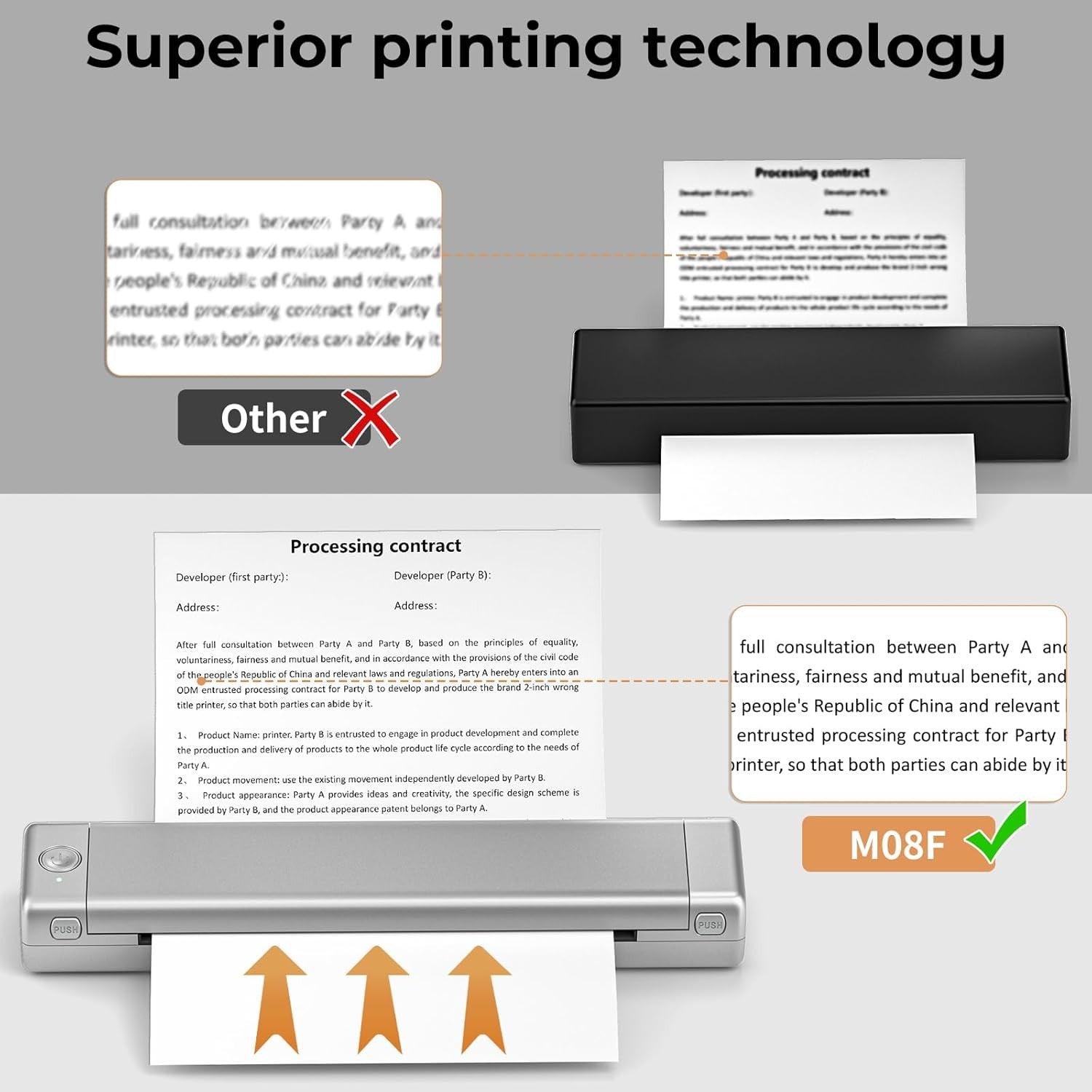 A4 Portable Thermal Printer Bluetooth Inkless Silver