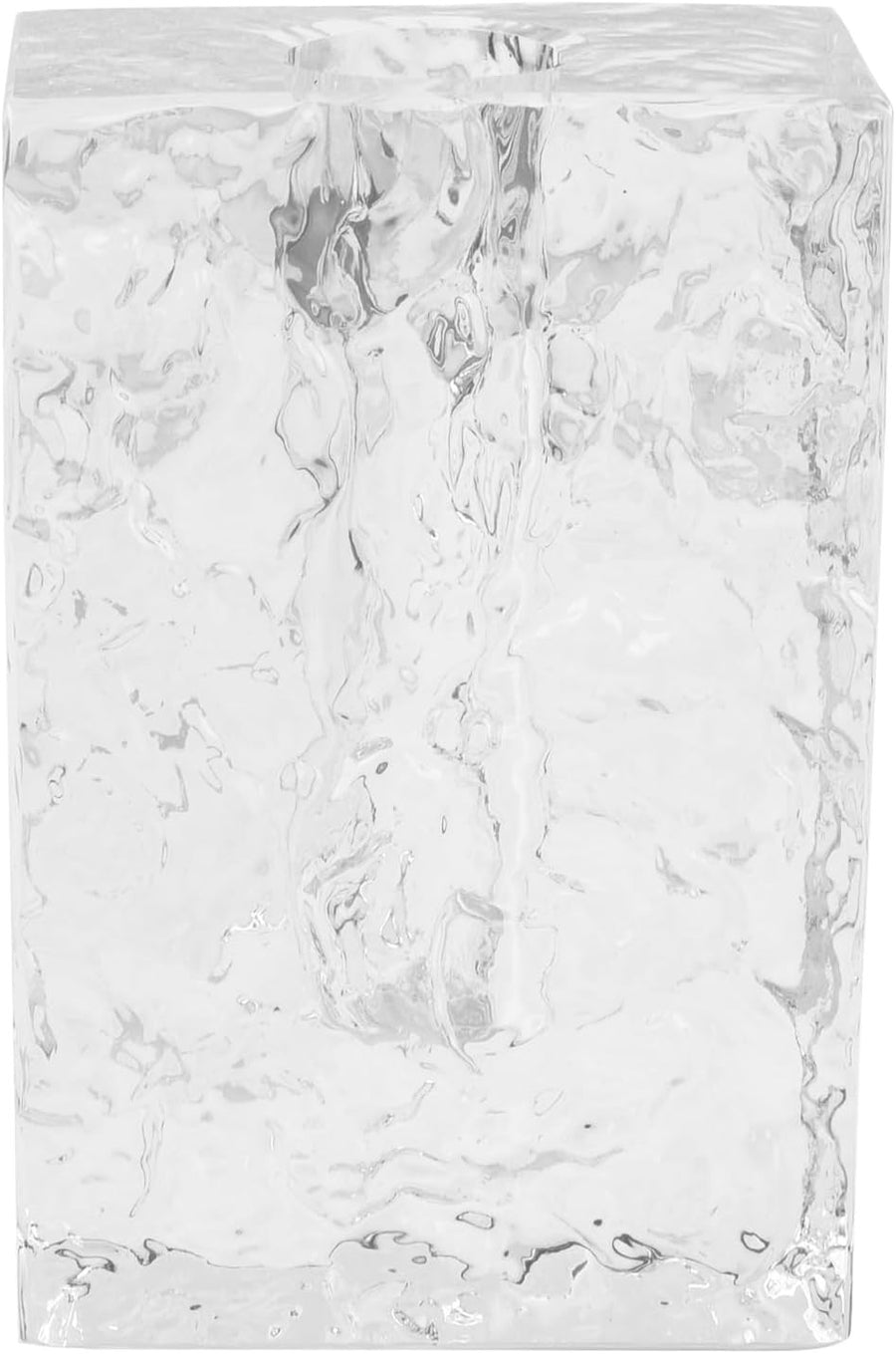 Crystal Glass Vase Ice Texture Modern Rectangular Tabletop Home Decor