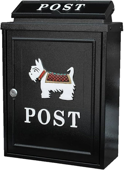 Lockable Retro Wall Mailbox Cast Aluminum Waterproof Letterbox for Home Garden
