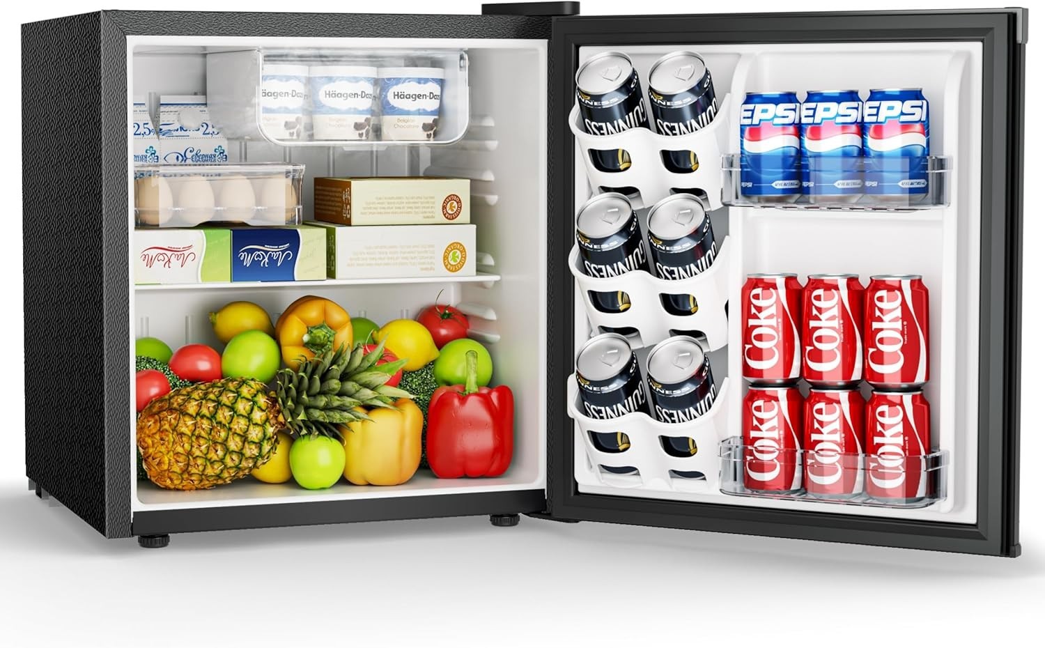 Mini Fridge 46L Compact Table Top Freezer 7-Level Thermostat Black