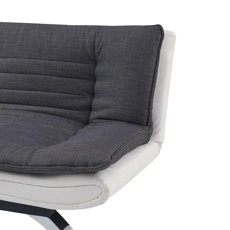 Charcoal Fabric Sofa Bed Futon 3 Seater Clic Clac White Faux Leather