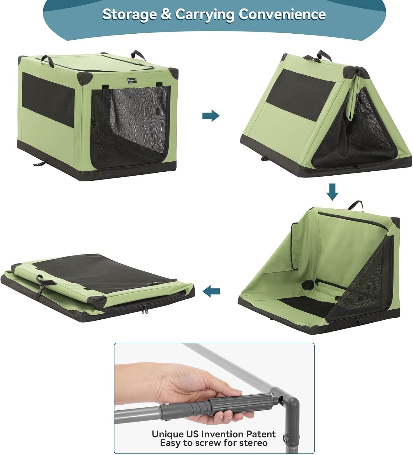 Collapsible Foldable Dog Crate with Adjustable Fabric Cover, Extra Large