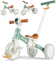 5 in 1 Toddler Tricycle Balance Bike Push Handle Removable Pedals 10M+