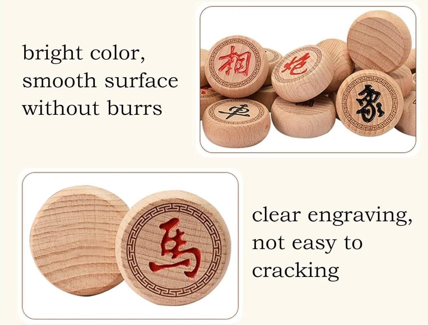 Mini Beechwood Xiangqi Travel Chess Set Leather Board Gift Box