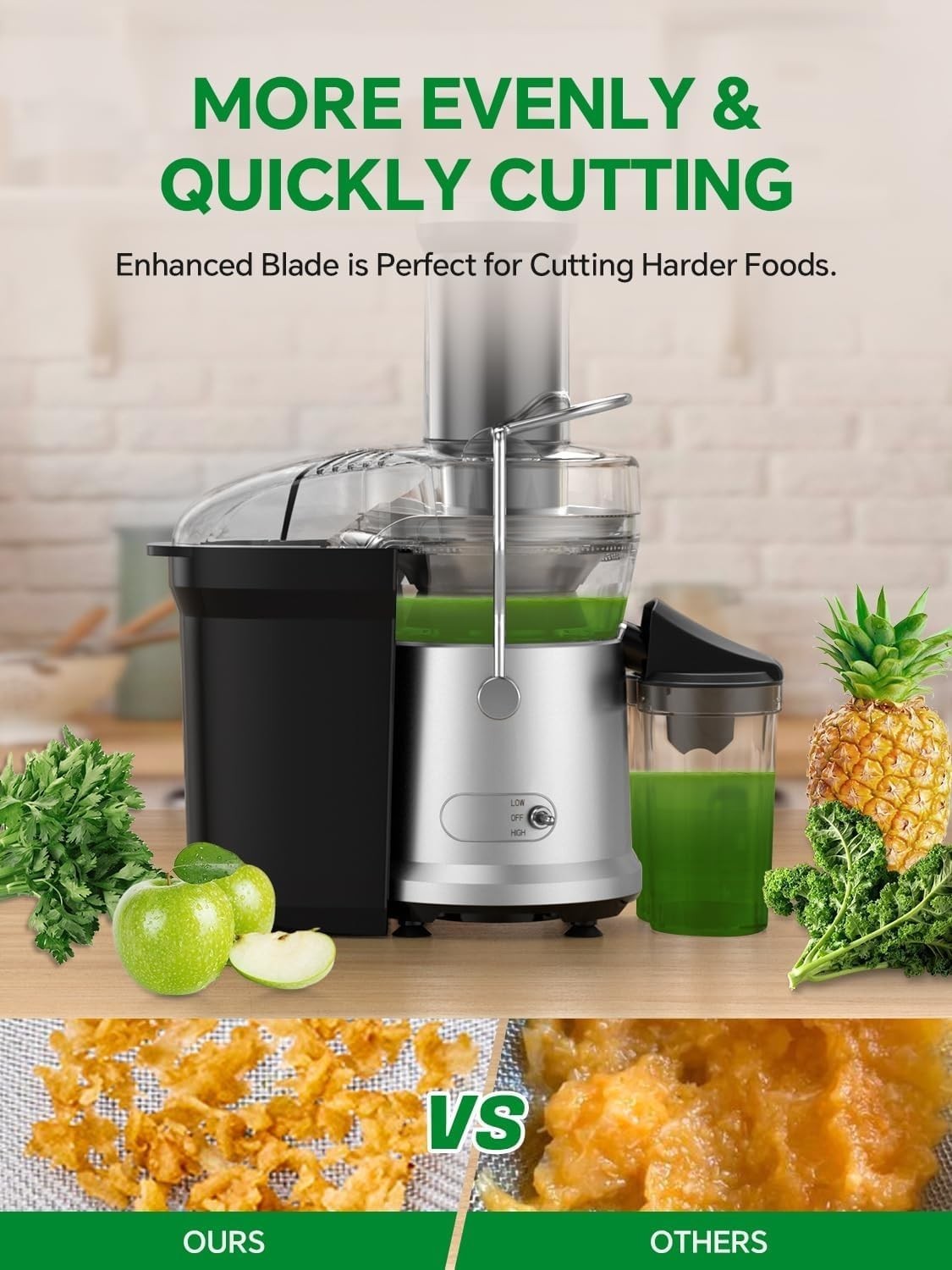 1200W Centrifugal Juicer 75mm Wide Chute Whole Fruit High Yield