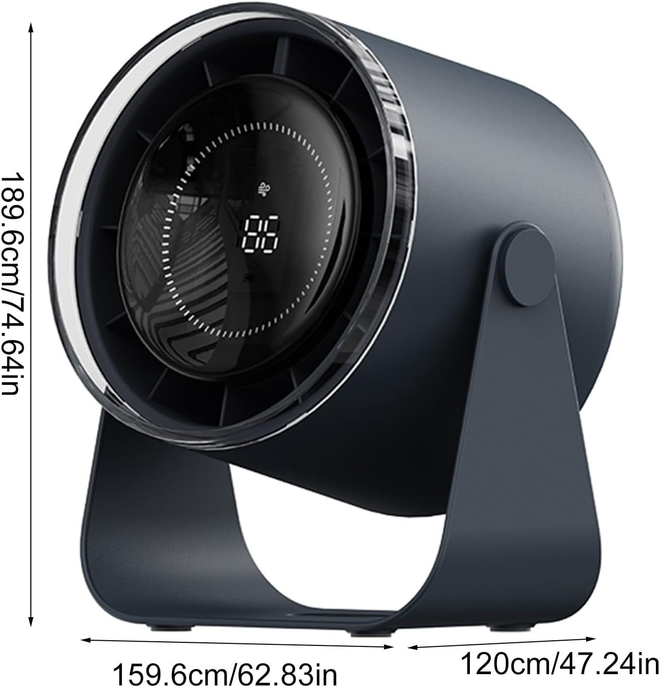 Blue USB Rechargeable Desk Fan – Quiet Cooling 3600mAh Battery Portable Airflow