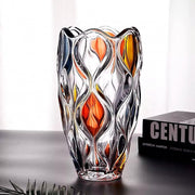 Colorful Hand Painted Glass Vase Tall Luxury Flower Vase Modern Home Decor