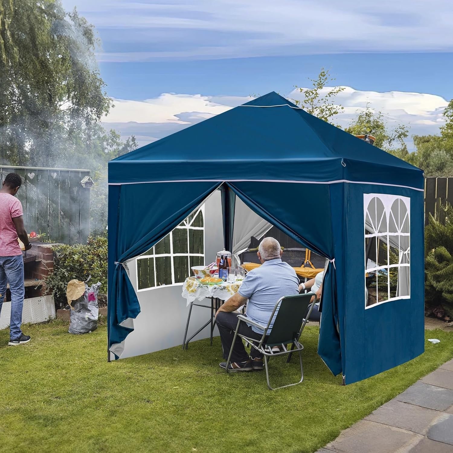 3x3M Green Pop Up Gazebo with Removable Sidewalls, Heavy-Duty Frame & Waterproof