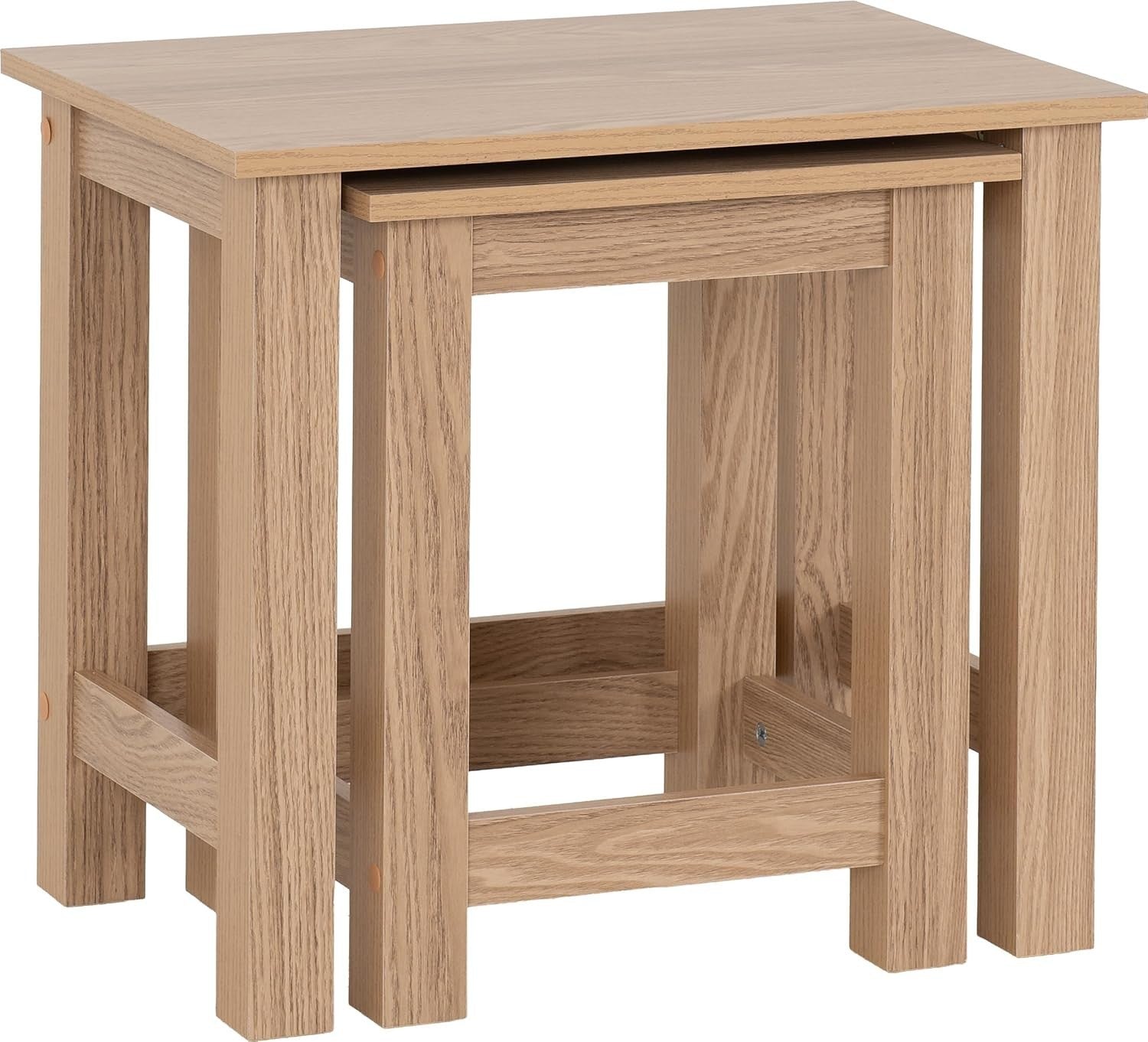 2X Space Saving End Tables | Rectangular Classic Nesting Side Lamp Table Set