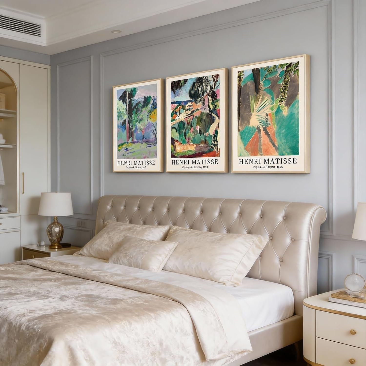 Colourful Abstract Canvas Wall Art Set of 3 Framed Prints 12x16 Modern Decor