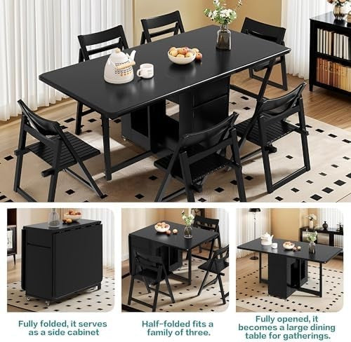 130CM Extending Dining Table with Drawers & Castors for Small Spaces