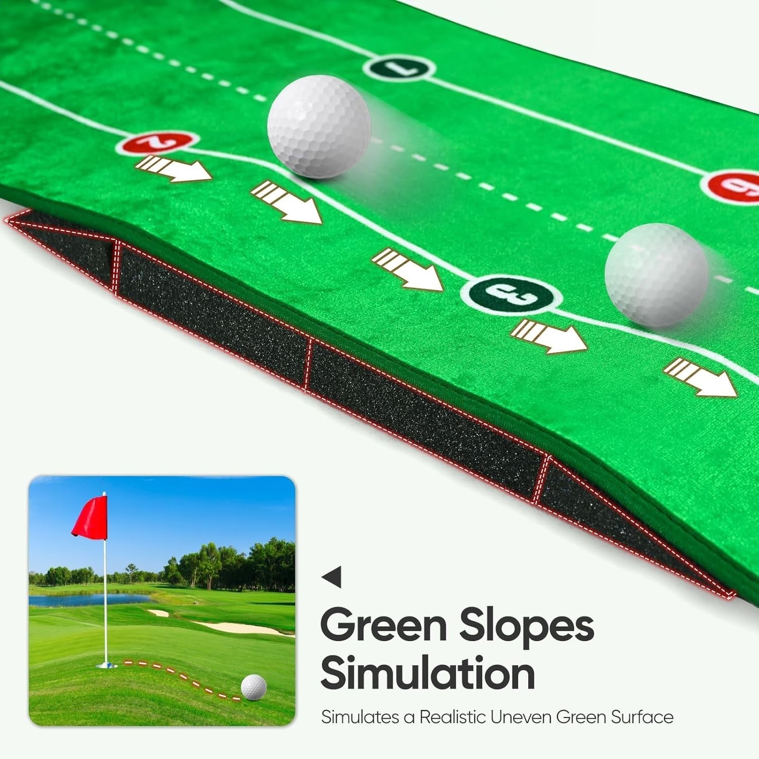 Professional Golf Putting Mat 10ft Mirror Trainer Indoor Home Practice Green