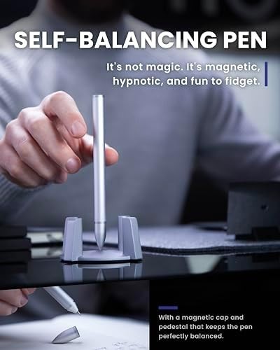 Hoverpen Ballpoint Pen Pearl Gray Black Ink Waterproof Refillable Model
