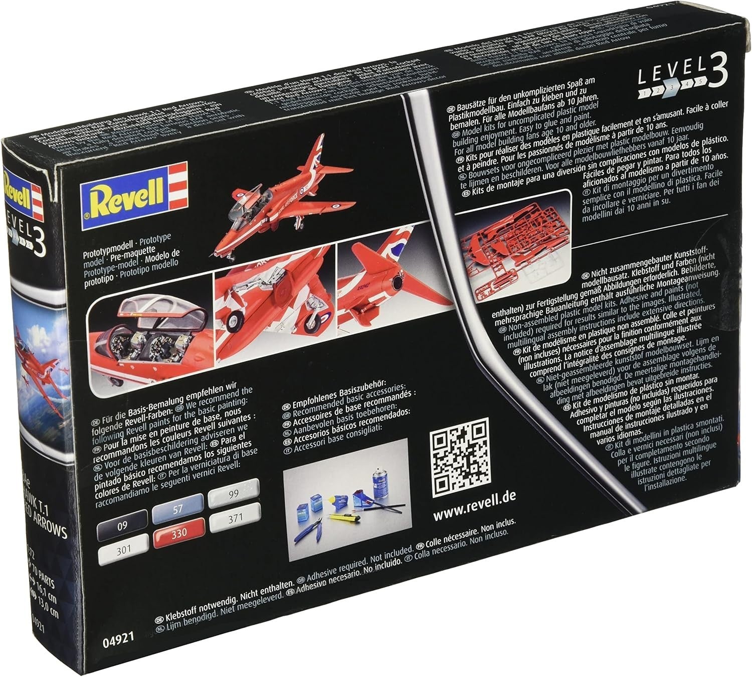 Red Arrows BAE Hawk T.1 1:72 Scale Plastic Model Kit - Unpainted, 70 pcs