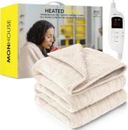 King Electric Heated Blanket 180x200cm 9 Heat Settings Washable