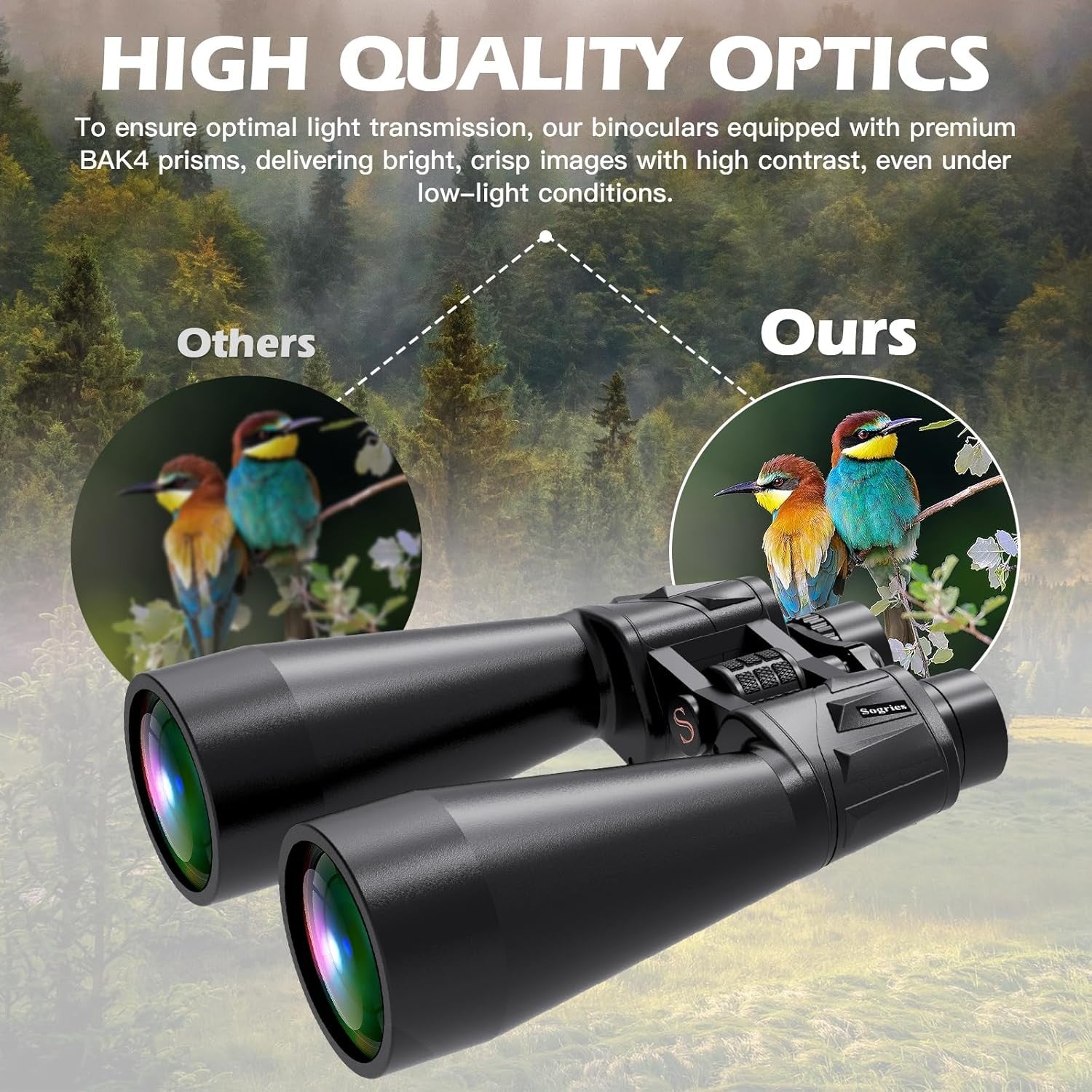 18x70 HD Astronomy Binoculars Waterproof Fogproof Tripod Phone Adapter Long Rang