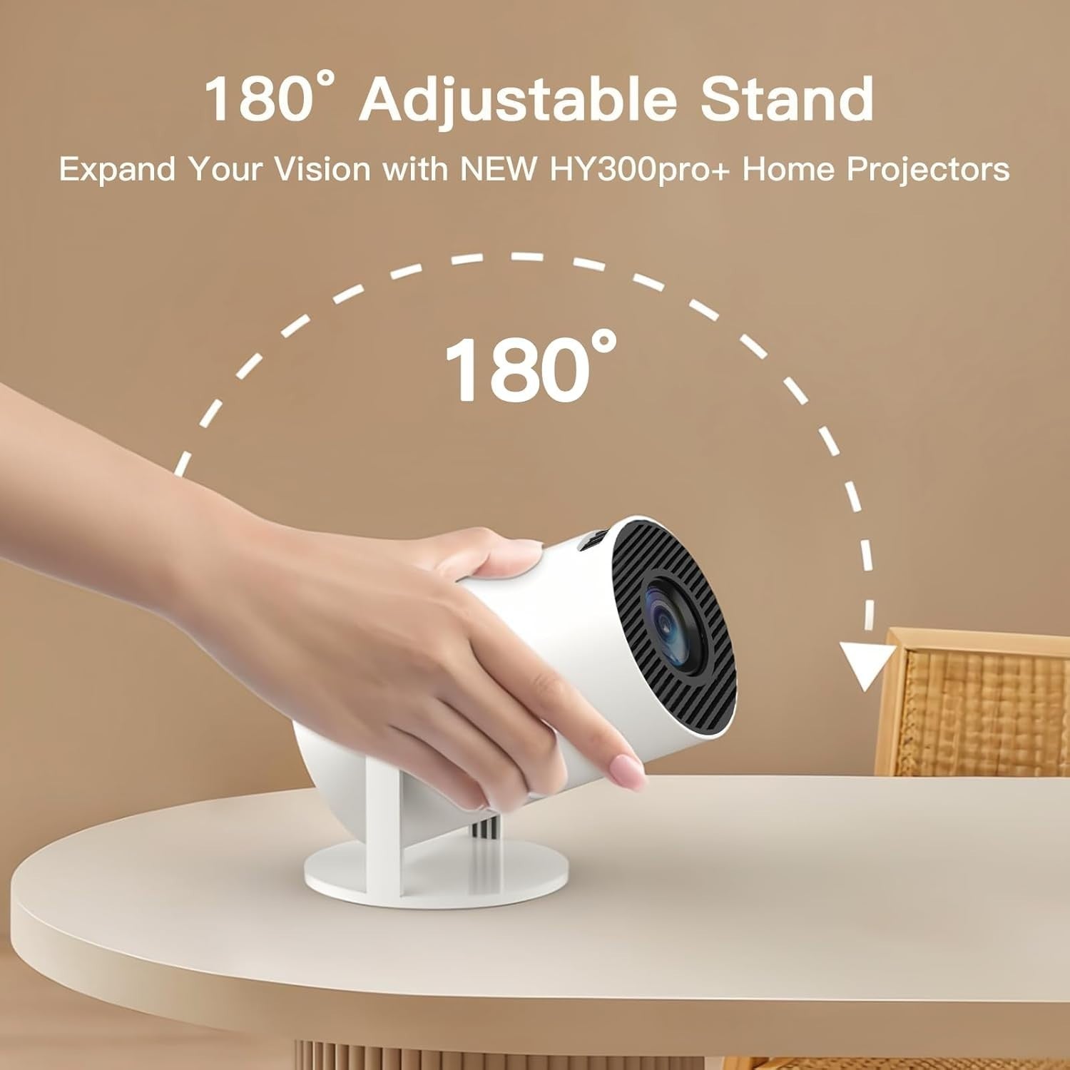 Mini 1080P Smart Projector Android 11 WiFi 6 Bluetooth 180° 4K