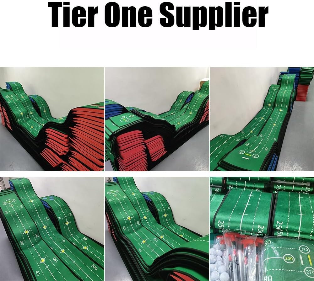 Golf Putting Game 74in Indoor Practice Mat Set With Putter Balls Cups