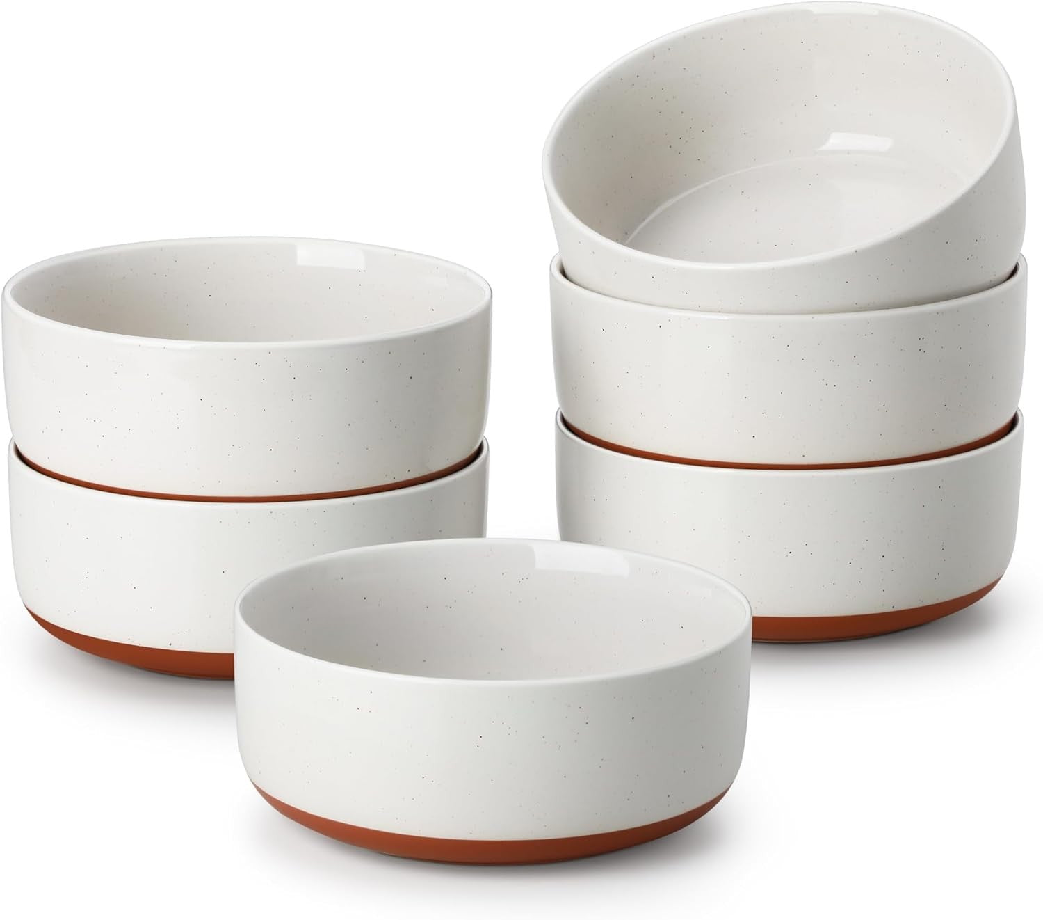Cereal Bowls Set of 6 Ceramic Soup Breakfast Bowls 24oz Microwave Safe