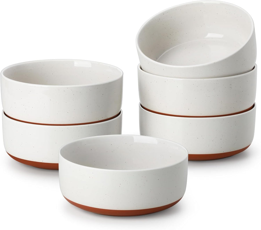 Cereal Bowls Set of 6 Ceramic Soup Breakfast Bowls 24oz Microwave Safe