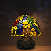 Small Tiffany Stained Glass Desk Lamp 8x8x11in 3 Color Temps USB Bedside